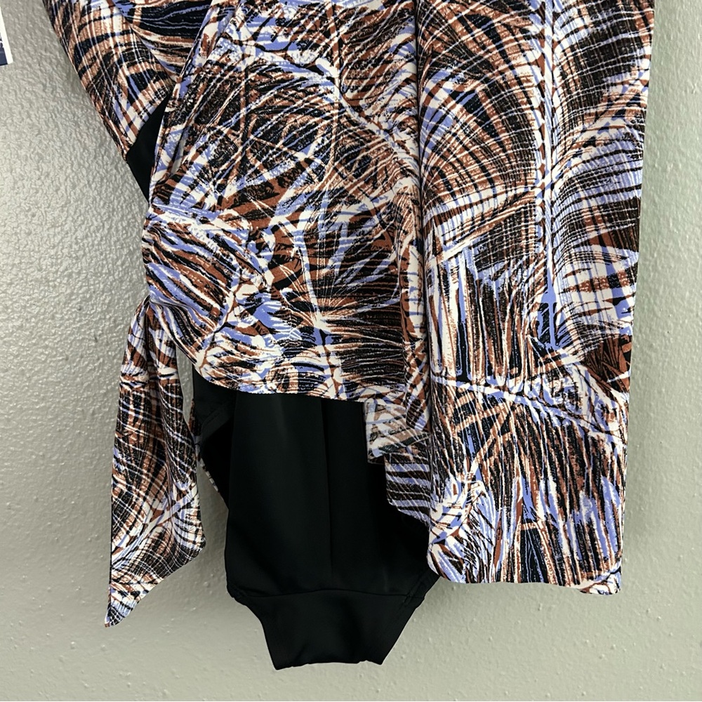 Sonnet Shores Wrap Side Tie One Piece Swimsuit 16 Tummy Panel Full Coverage NWT - Picture 10 of 11